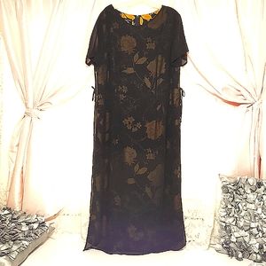 Impressions workshops, Vintage sheer dress black and yellow.